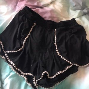 Black and white shorts